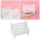 Banc de jardin double miniature en bois blanc, paysage 3