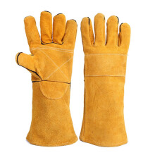 Heat Resistant Welding Gloves Yellow 2-Layer Long Sleeve