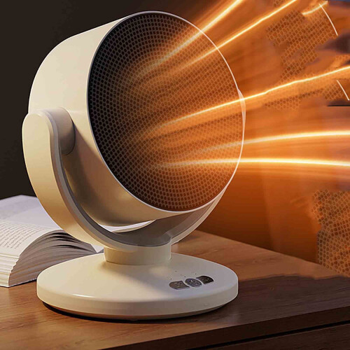 Aquecedor elétrico com oscilação automática para uso doméstico.