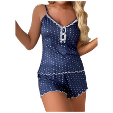 Penkiiy dames babydoll set van marineblauw kant