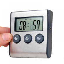 Termômetro digital para carnes Prettyui com sonda e temporizador.