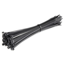 Černé uvolnitelné nylonové stahovací pásky 300 mm 7,5 mm