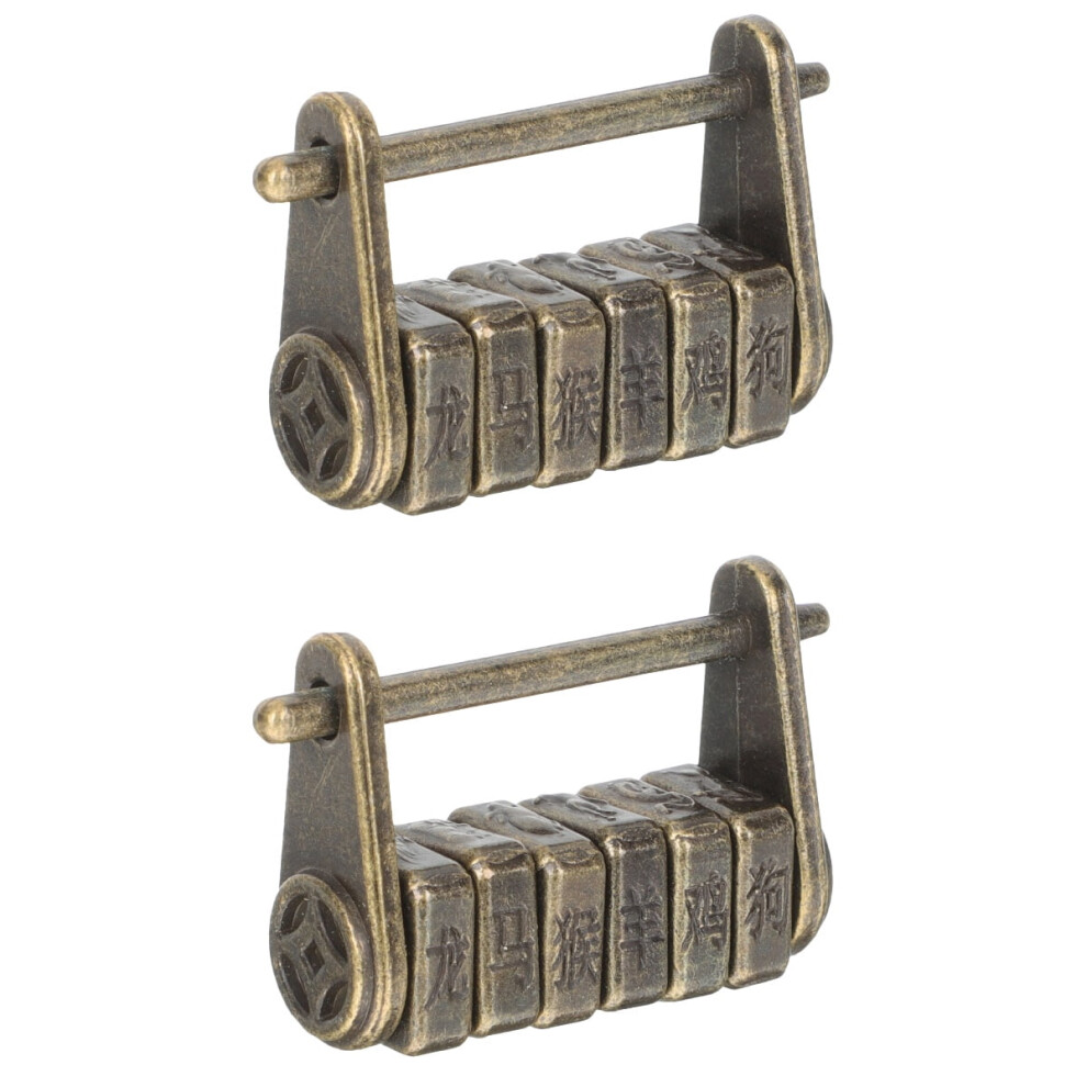 Vintage Combination Lock Zinc Alloy Padlock 2 Pcs 9107258557513