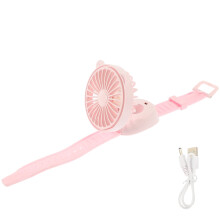Ventilador de escritorio USB con ángulo ajustable para niños y correa para la muñeca.