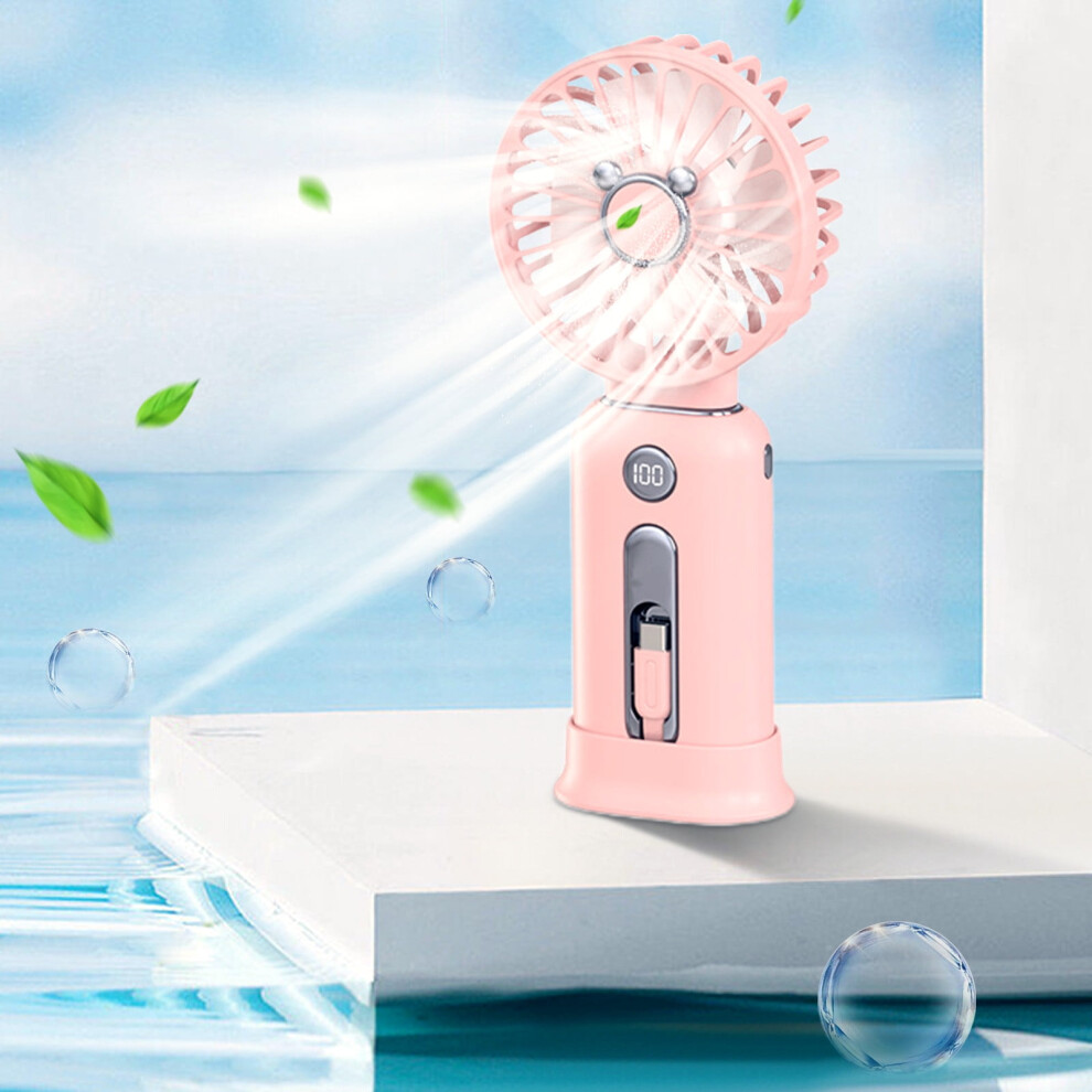 Kayannuo 2-In-1 Mini Fan And Power Bank 5000Mah Pink 9107258556387