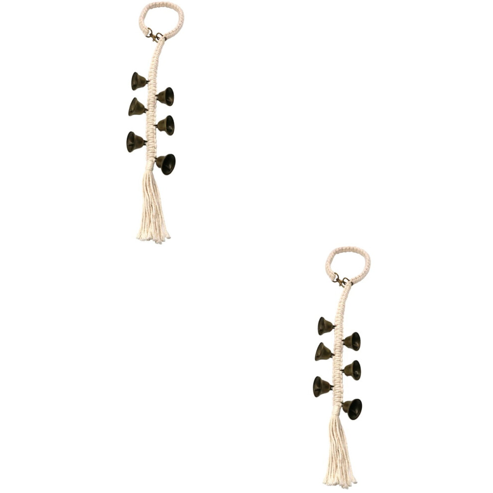 Retro Doorbell Pendant Hanging Bell With Cotton Rope 2Pcs 9107258560261