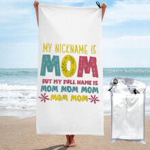 Mitt smeknamn är mamma men jag heter mamma mamma strandhandduk mikrofiber badhanddukar mjuk strandfilt för parad simning yoga kvinnor män
