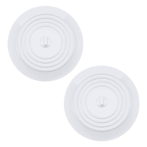 Bouchon de baignoire en silicone avec couvercle plat (lot de 2)