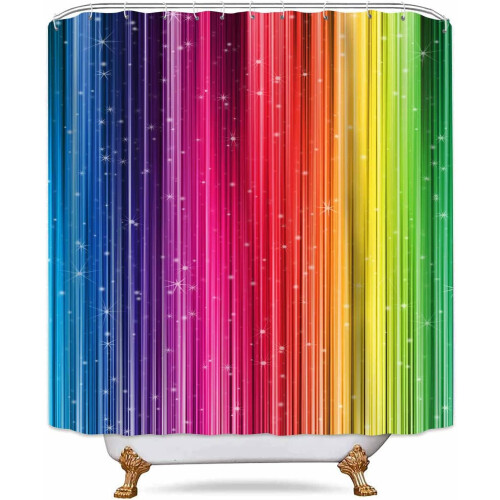 Duschvorhang Regenbogenstreifen Wasserdicht Polyester 72x72