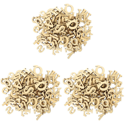 Lettres et chiffres en bois (372 pièces)
