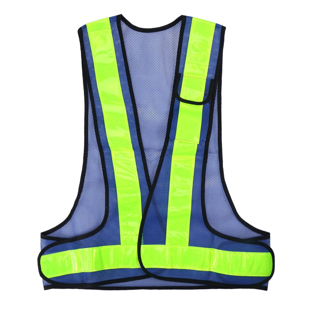 Fishnet Reflective Vest Blue High-Visibility Waistcoat 1Pc 9107258564436