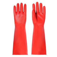 Waterproof Cleaning Gloves Red Thickened 40cm