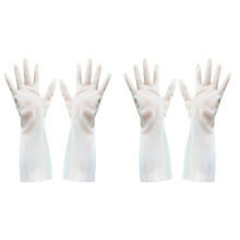 Rubber Dishwashing Gloves Waterproof Size S White 2 Pairs