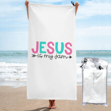 Jésus est mon truc, serviette de plage raglan chrétienne en microfibre, douce et confortable, idéale pour la plage, la natation et le yoga