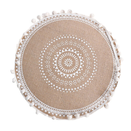 Jute-Tischsets mit Quasten, wärmeisolierend, 4 Stück