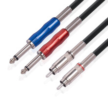 Haimni Audiokabel 6,35 mm auf zwei RCA 10 Fuß