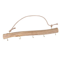 Rustieke houten sieradenorganizer met 5 haken