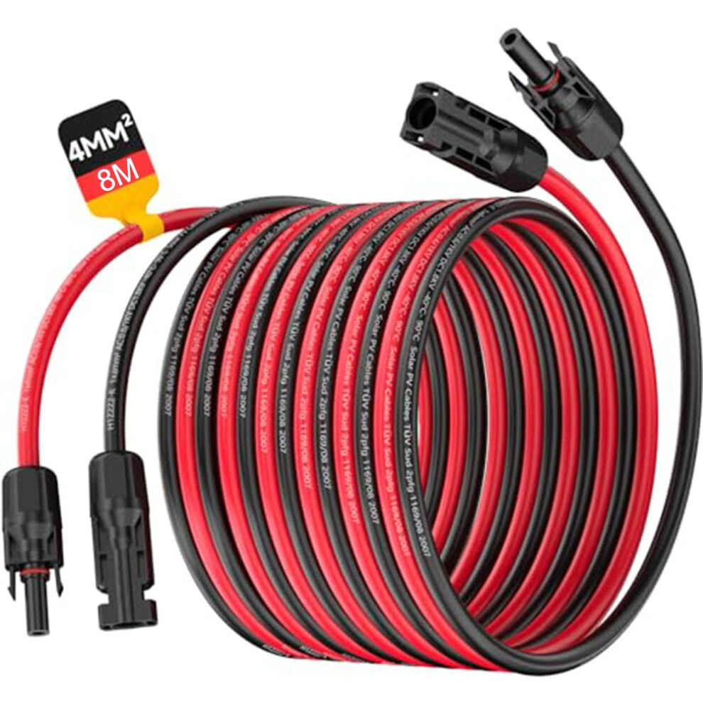 Solar Cable 4 Mmâ² 8 M With Sockets And Plug, Ip68 9107258881878