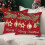 Kerstkussenhoezen rood 18x18 inch set van 2 1