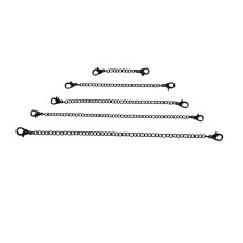 Rallonges de collier en acier inoxydable noir (5 pièces)