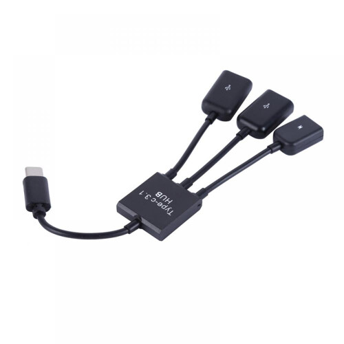 USB-C to Dual USB-A OTG Hub Cable 1-to-3 1