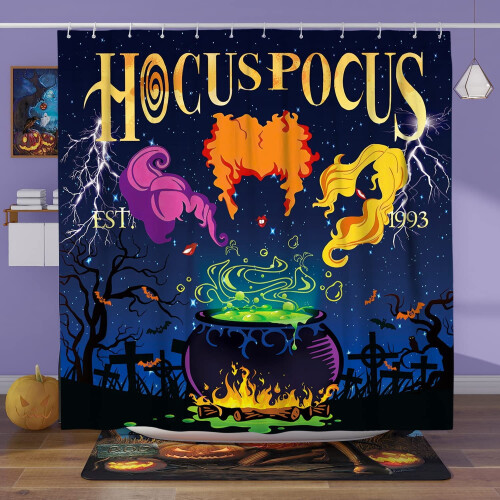 Halloween duschdraperiset vattentätt 72x72 tum