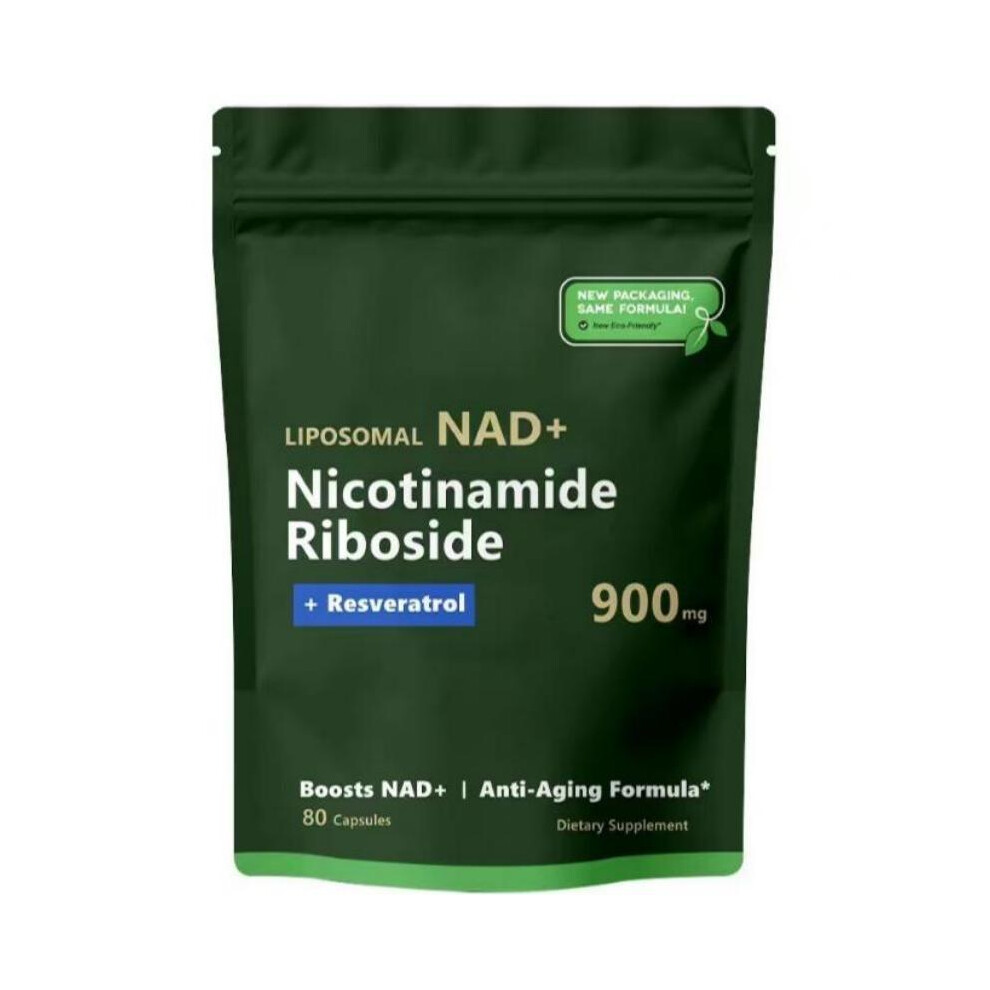 (2Pcs) NAD+Supplement 900mg 80 Capsules Resveratrol NAD Nicotinamideï¼80 Counts