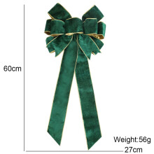 Christmas bow outdoor decoration gold glitter edge 1 piece