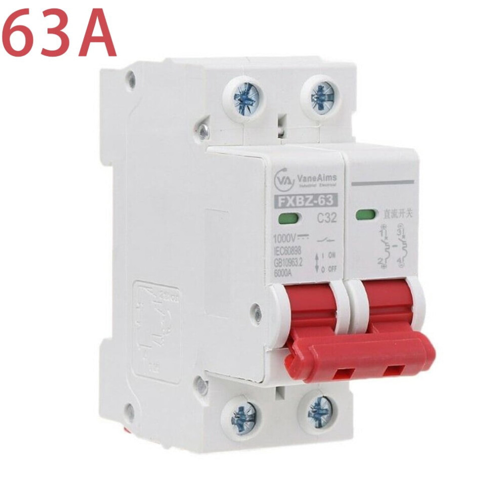 Dc1000v Solar Mini Circuit Breaker 2P 6-63A 9314556037382