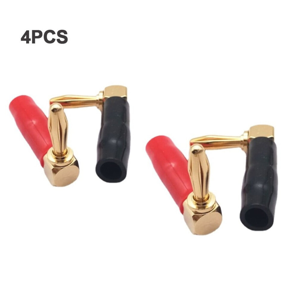 Mosiee L-Shaped Banana Plug 4Mm 90-Degree Audio Video 9107258877789