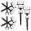 Eease round sponge brush set with handle 12 pcs 6