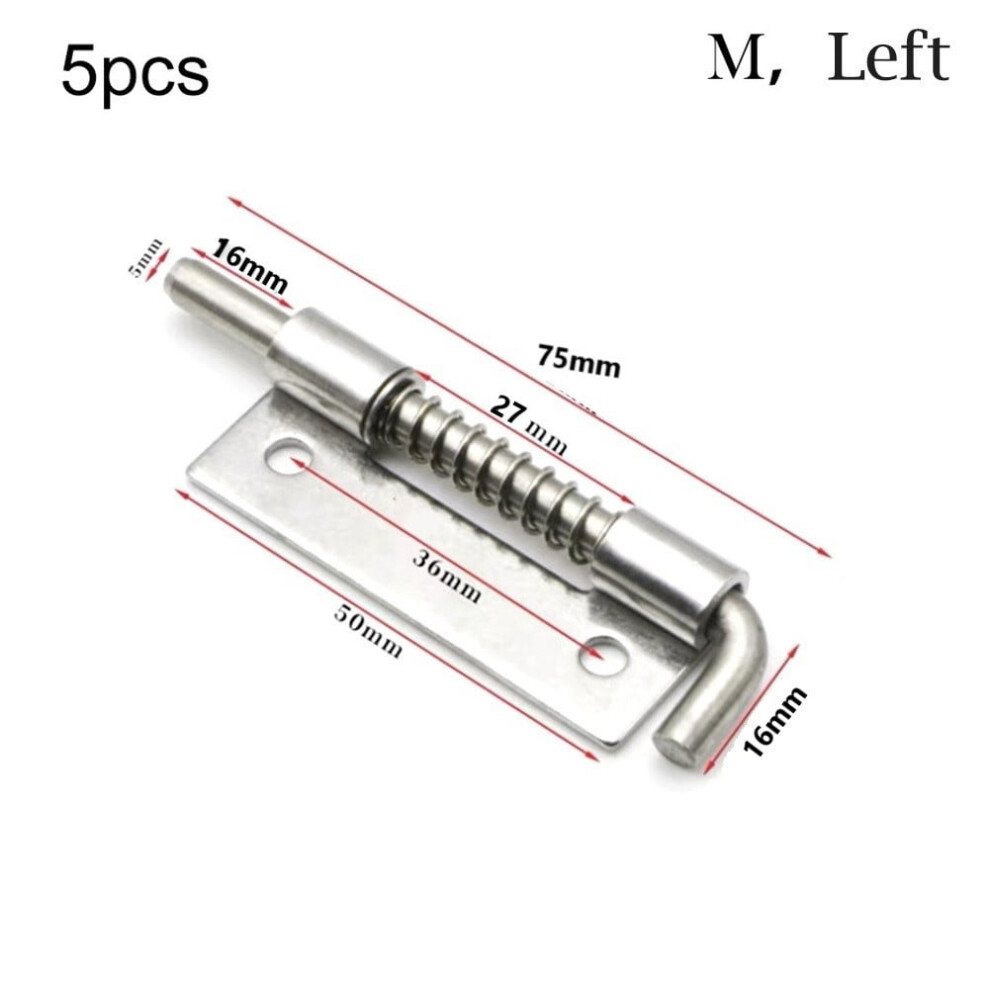 Spring Loaded Latch Security Barrel Bolt 5 Pcs 9314556036347