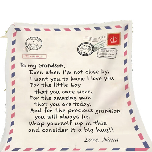 Couverture de Noël en flanelle avec message sous enveloppe