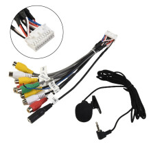 Haimni auto-audio RCA-uitgang naar AUX-ingang kabel met microfoon, 20-pins connector.