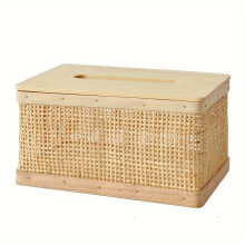 Tissueboxhoes van rotan, natuurlijk geweven hout, 1 stuk