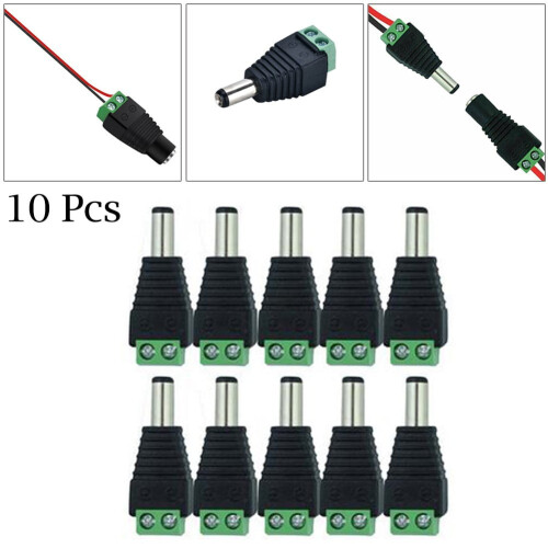 Προσαρμογέας σύνδεσης τροφοδοσίας CCTV 12V DC 10 τεμάχια 5,52,1 χιλιοστά