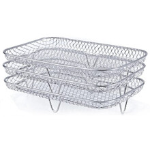 Stoomrek voor airfryer, roestvrij staal, 3 lagen