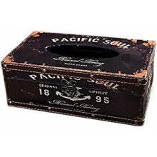 Retro træservietteræskeovertræk 25x14x9cm sort