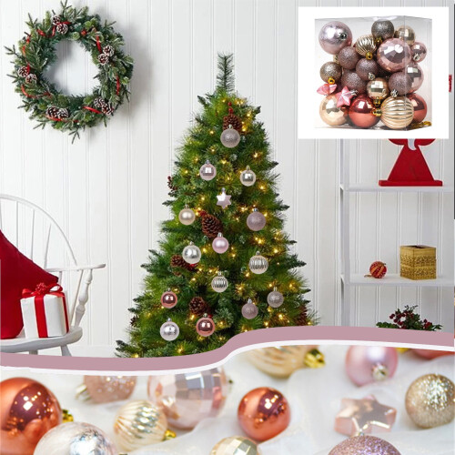 Christmas Tree Balls Light Gold 4 cm and 6 cm 34 pcs