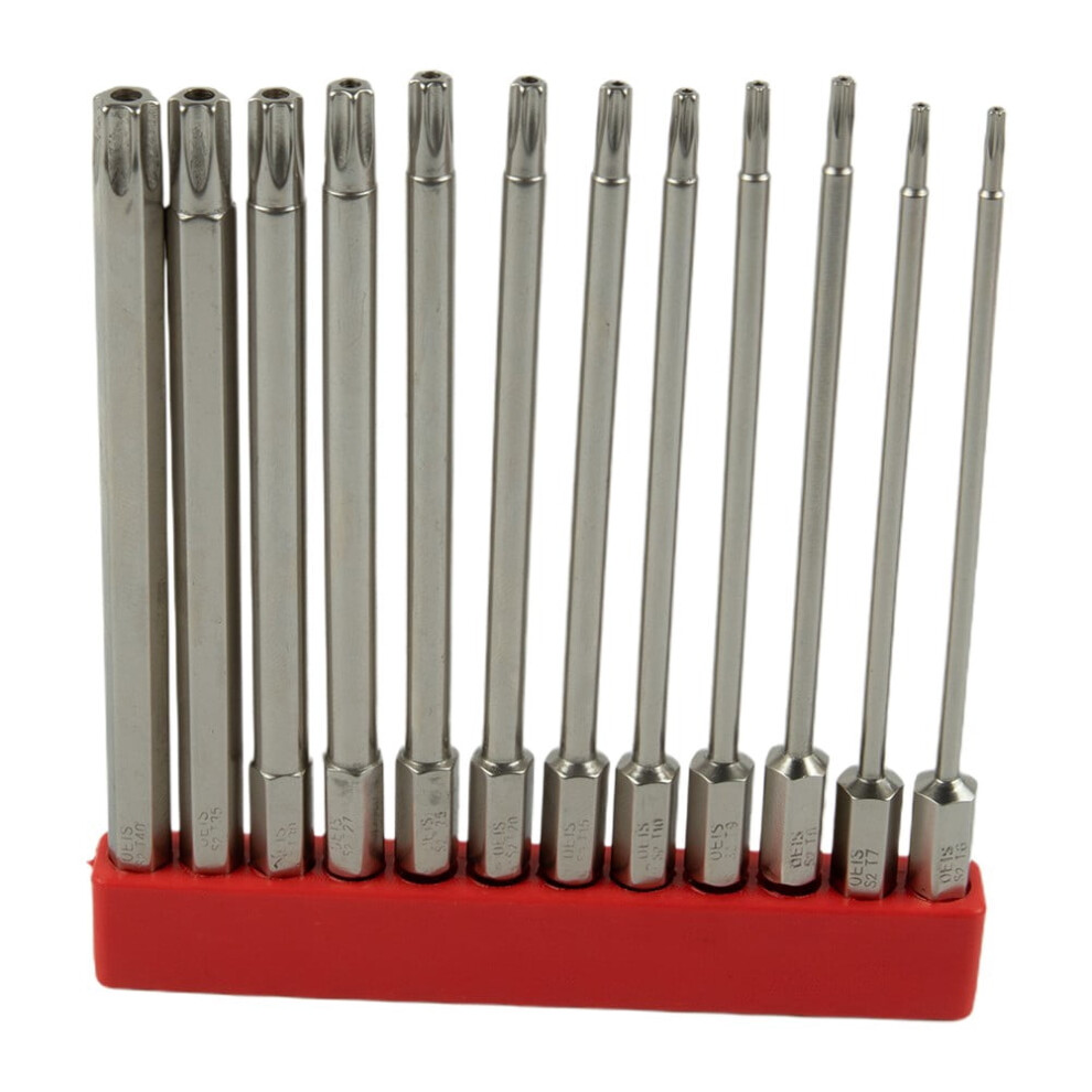 Hollow Torx Screwdriver Bits Hex Shank T40 12Pcs 9314556037481