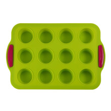 Moule à mini-muffins en silicone, 12 alvéoles rondes