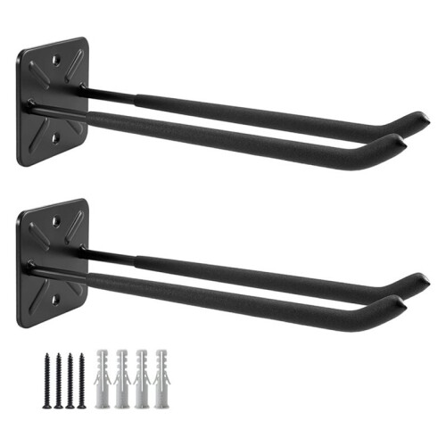 Wall Mount Heavy Duty Garage Hooks - Ideal for Ladders, Garden Tools, and More