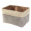 Panier de rangement rectangulaire pliable en coton et lin, gris, taille L 1