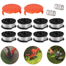 Lot de 8 bobines de fil de rechange pour coupe-bordures Black & Decker AF-100Eater
