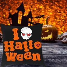 Halloween-tyynynpäällissetti musta pääkallokuvio, 4 kpl