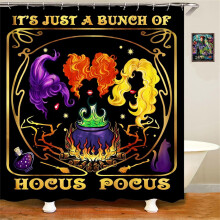 Αδιάβροχη κουρτίνα ντους Hocus Pocus 72x72 ίντσες με 12