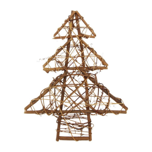 Guirlanda de Natal para parede em formato de árvore, 35 cm