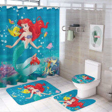 Juego de cortina de ducha Ariel de 72x72 pulgadas, juego de baño de 4 piezas