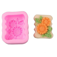 Napraforgó alakú fondant tortaforma, zöldbabos csokoládé