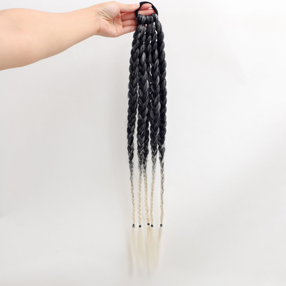 YiFudd natural ponytail extension wig 60 cm blue purple pink